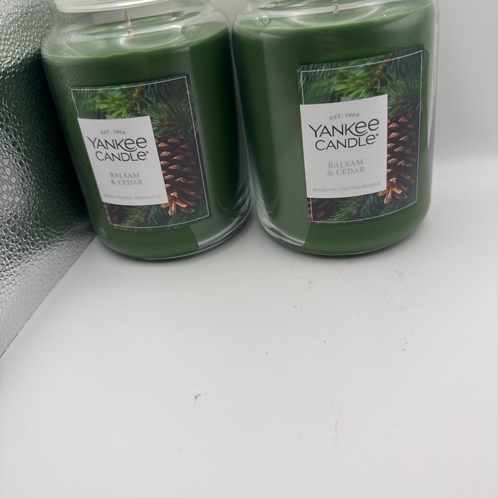 Yankee Candle Balsam & Cedar Large 22oz Jar Lot of 2